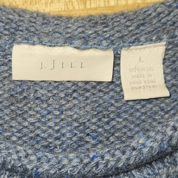J.JILL Women’s Wool Long Sleeve Sweater Light Blue, size L - Picture 4 of 8